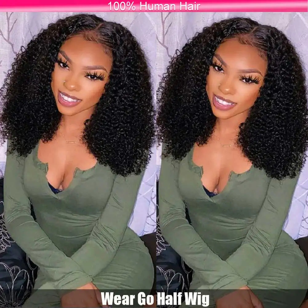 Kinky Curly 3-in-1 Half Wig | 100% Brazilian Remy Human Hair | Glueless Flip Over | 16"–36"