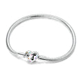Original 925 Sterling Silver Charm Bracelets Heart Clip Bead Snake Chain Bracelet Fit Charms Beads Diy For Woman Fine Jewelry