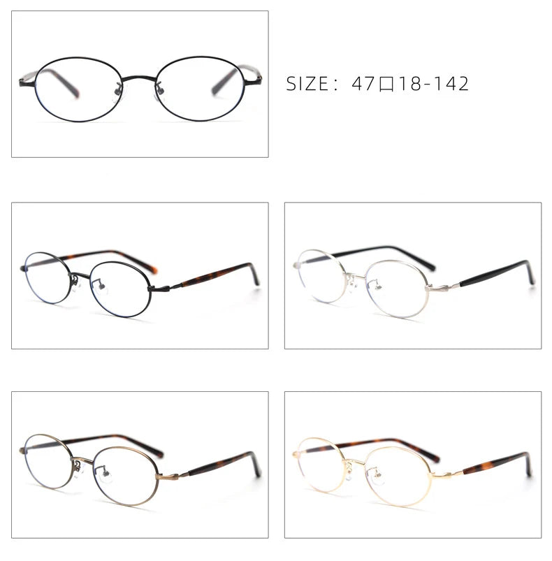 Oval Metal Spectacles Frames – Lightweight Eyeglass Frames for Men & Women