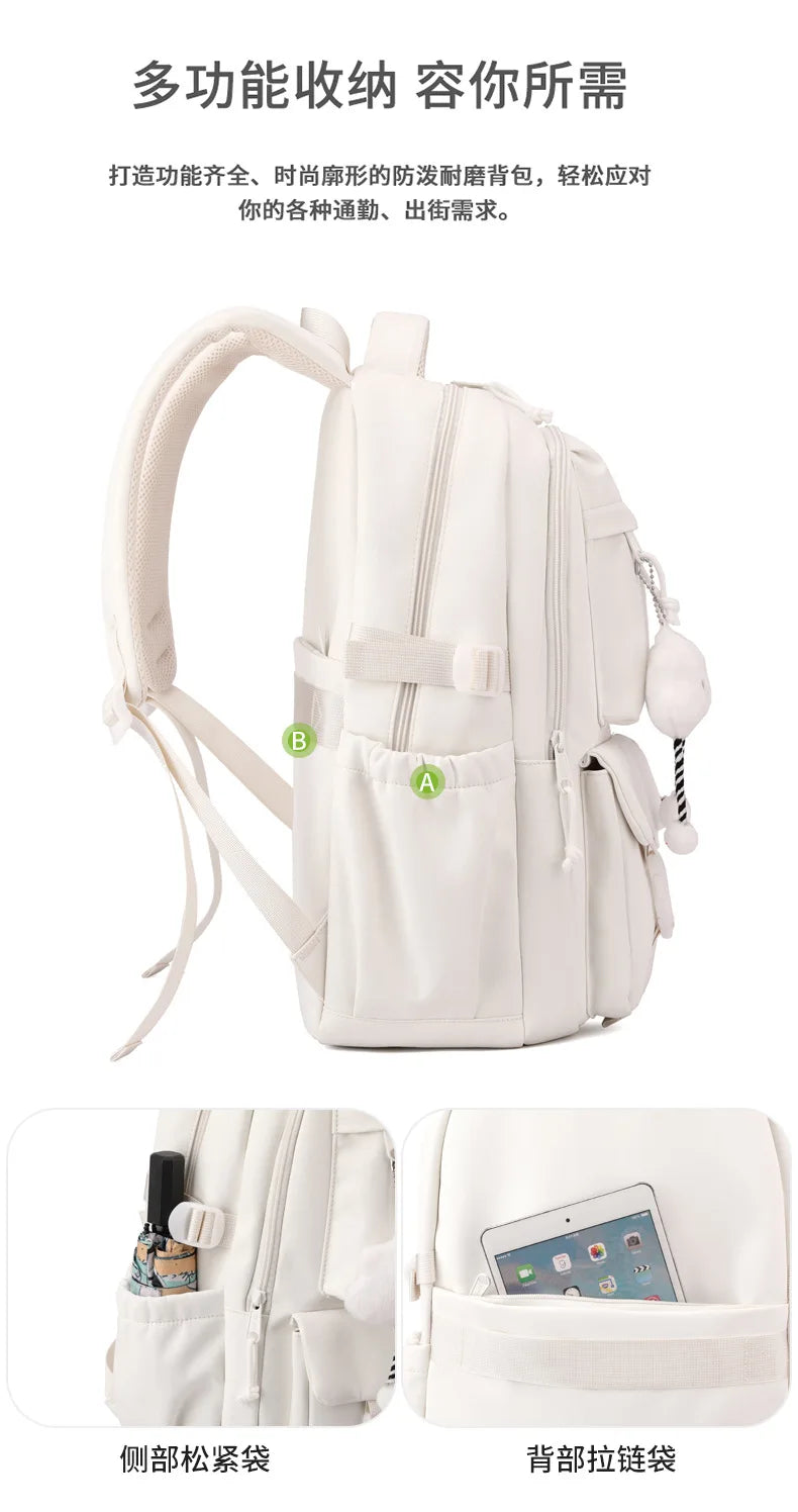 Korean Style Daily Backpack For Women Packsack Waterproof nylon Fabric Travel Backpacks Girls School Bag Teenagers Casual Bags
