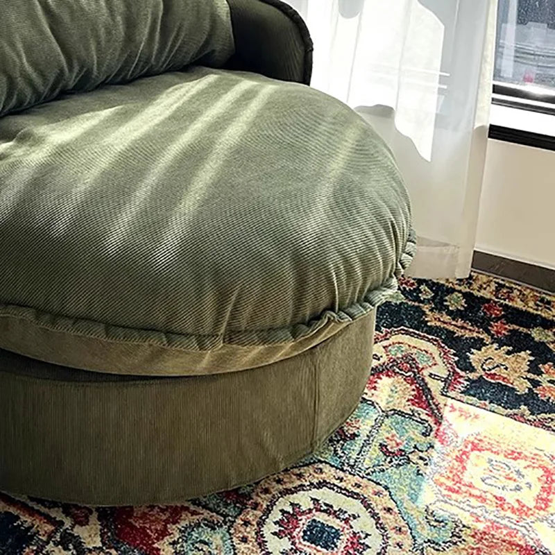 European Luxury Living Room Sofa – Upholstered Round Cute Eclectic Corner Sofa