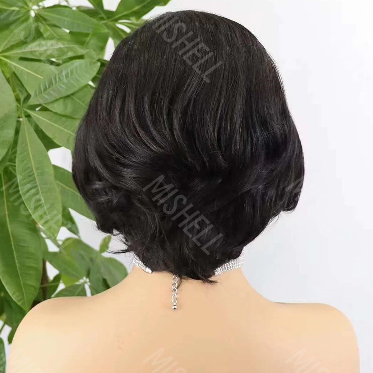 13x4 Lace Frontal Bob Wigs Pixie Cut Brazilian Remy Human Hair Short Bob Wig Natural 200% Density Wavy Lace Wigs for Black Women