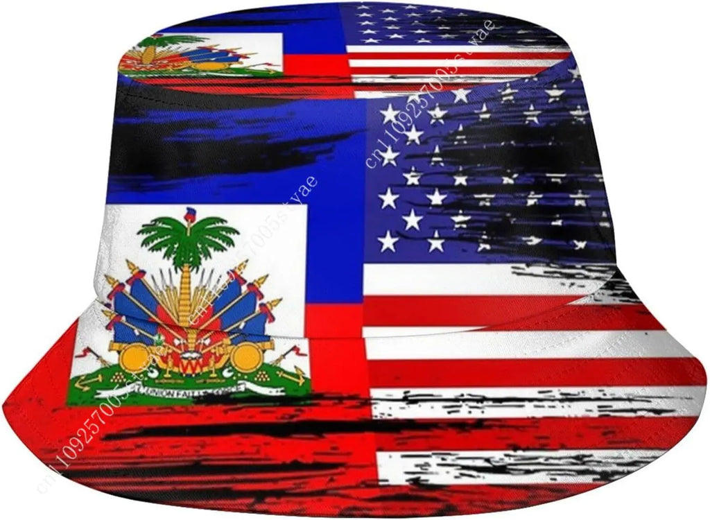 Haiti Flag Bucket Hat – Unisex Haitian Outdoor Fisherman Cap