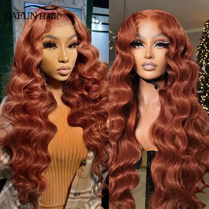 Reddish Brown 13x4 Body Wave Lace Frontal Human Hair Wigs Brazilian Virgin Remy Hair 13x6 Transparent Lace Front Wig For Women