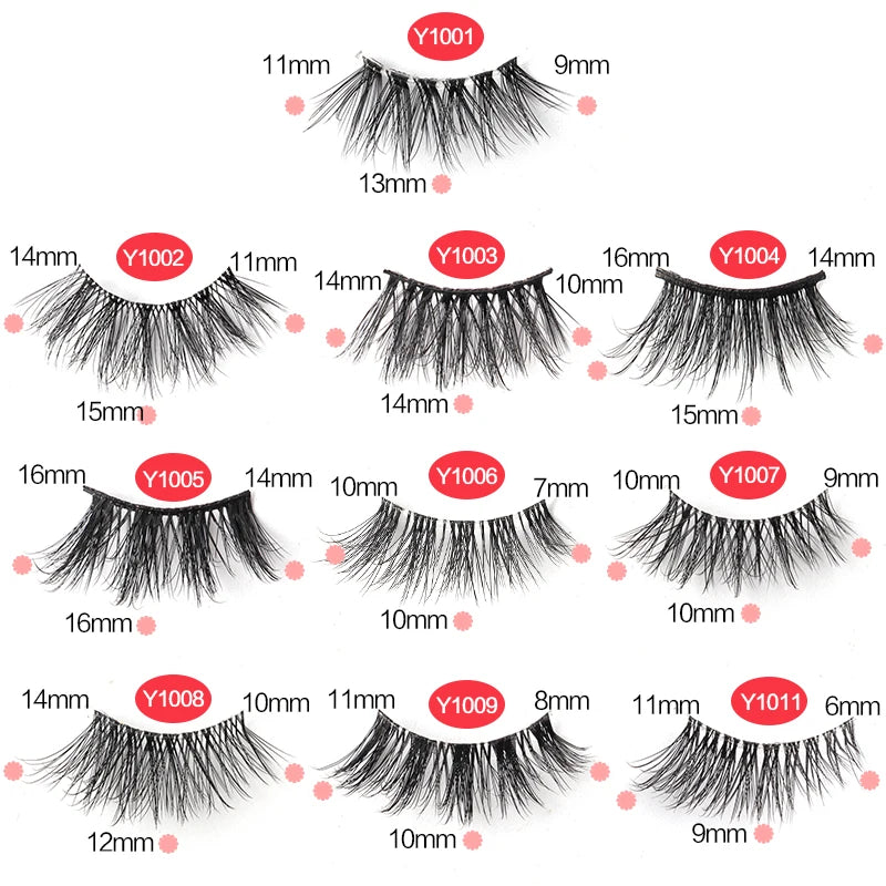 Lashes 3/10 Pairs Half Lashes Cat Eye Natural Long Lashes 3D Mink Eyelashes Full Strip Lashes Makeup Extension Tools