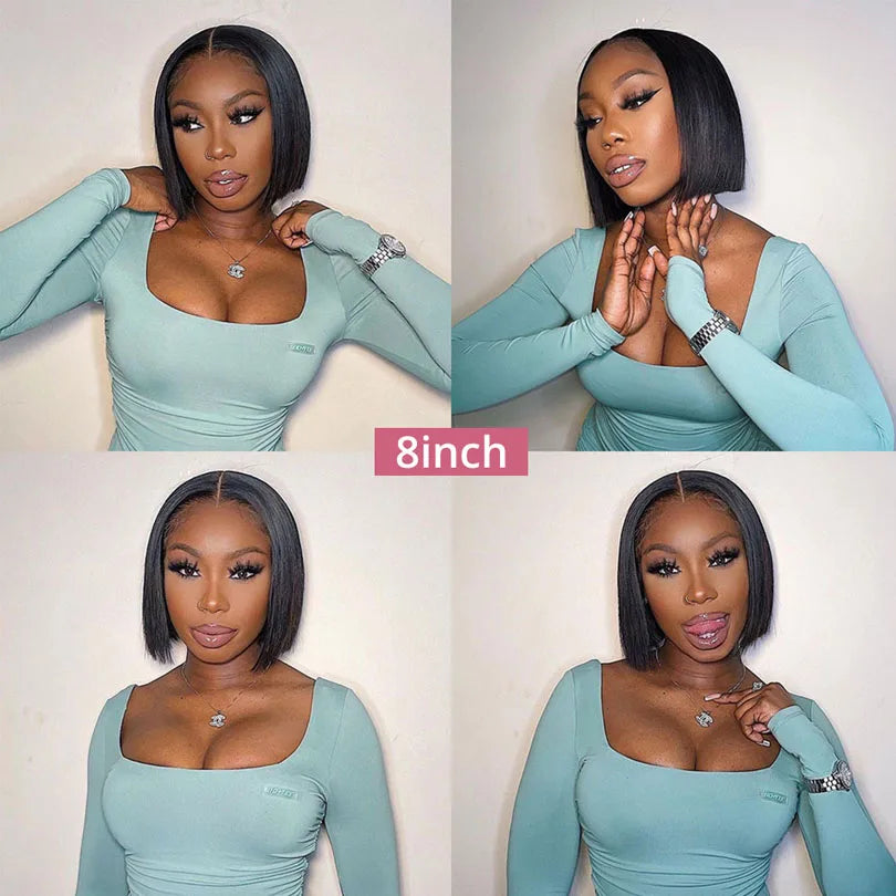 Straight Bob Wig 5x5 Silk Base Closure Human Hair Wigs For Women Malaysian Silk Base Lace Front Wig with Baby Hair