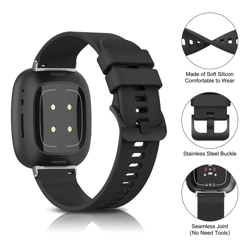 Silicone Strap For Fitbit Versa 3 Versa 4 Watchband Sport Wristband For Fitbit Sense/Sense 2 Bracelet Smartwatch Accessories