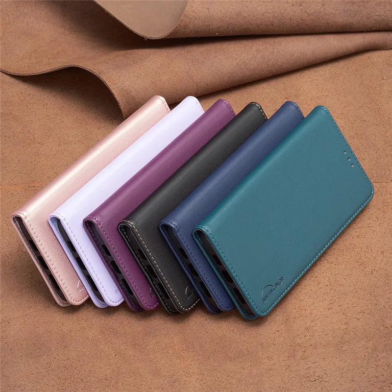 Luxury Leather Flip Phone Case for Xiaomi – Premium Wallet Cover with Card Slots