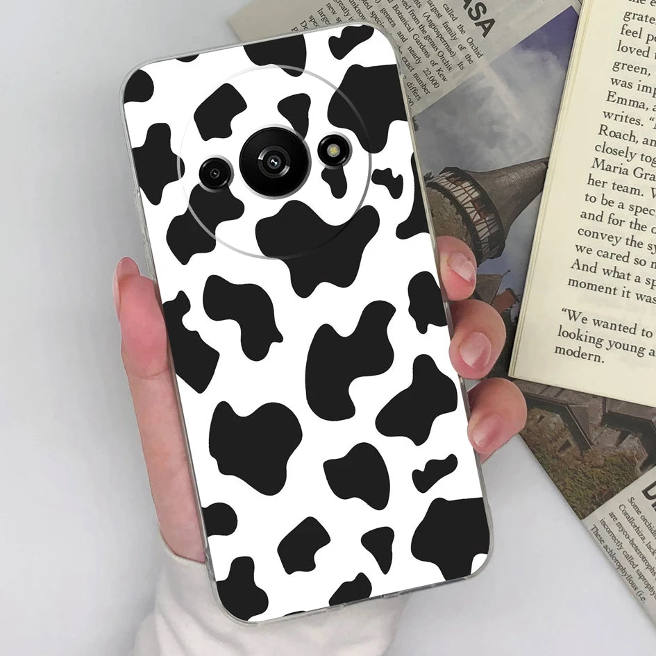 Xiaomi Redmi A3 Phone Case – Butterfly Coloured Drawing Back Cover with Screen Protector