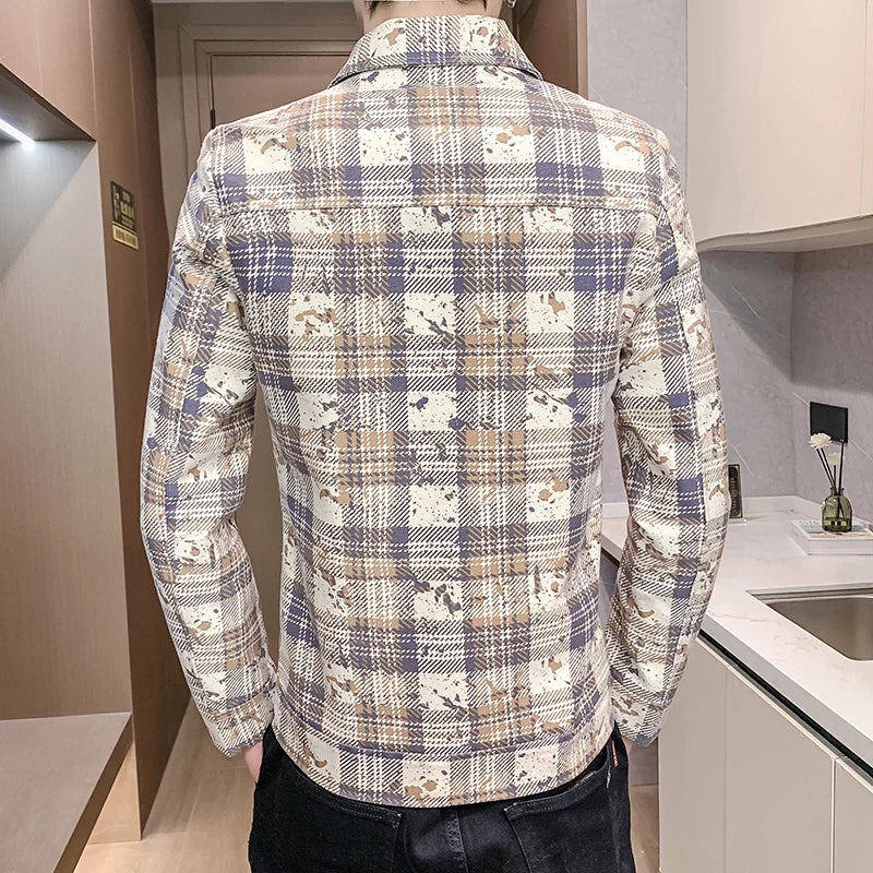 Men's Short Wool Blend Jacket – Thickened Warm Business Streetwear Overcoat