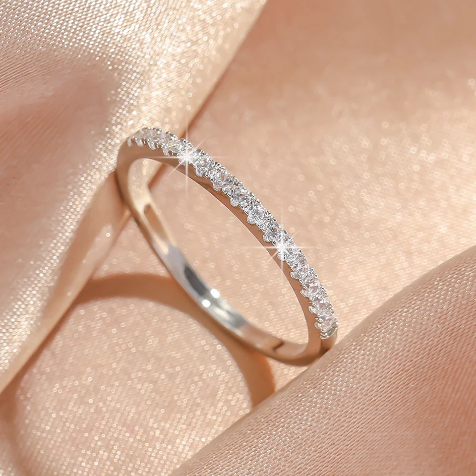 ZAKOL Luxury Zirconia Round Bangles For Women Girls Silver Color Metal Crystal Wristlet Jewelry Wedding Festival Trendy Gifts