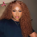 Chocolate Brown Deep Wave Curly Wigs Human Hair 36 Inch Lace Front Human Hair Wig 13x6 Hd Lace Frontal Wig Human Hair For Women