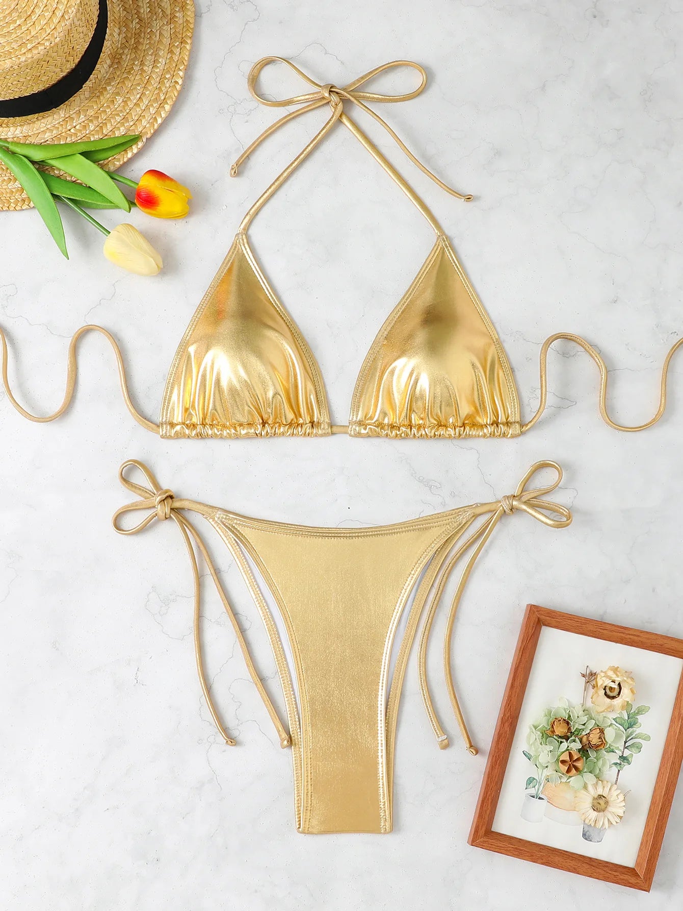 2026 PU Faux Leather Mini Micro Thong Bikini Women Swimwear Female Swimsuit Two-pieces Bikini set Bather Bathing Suit Swim K5280