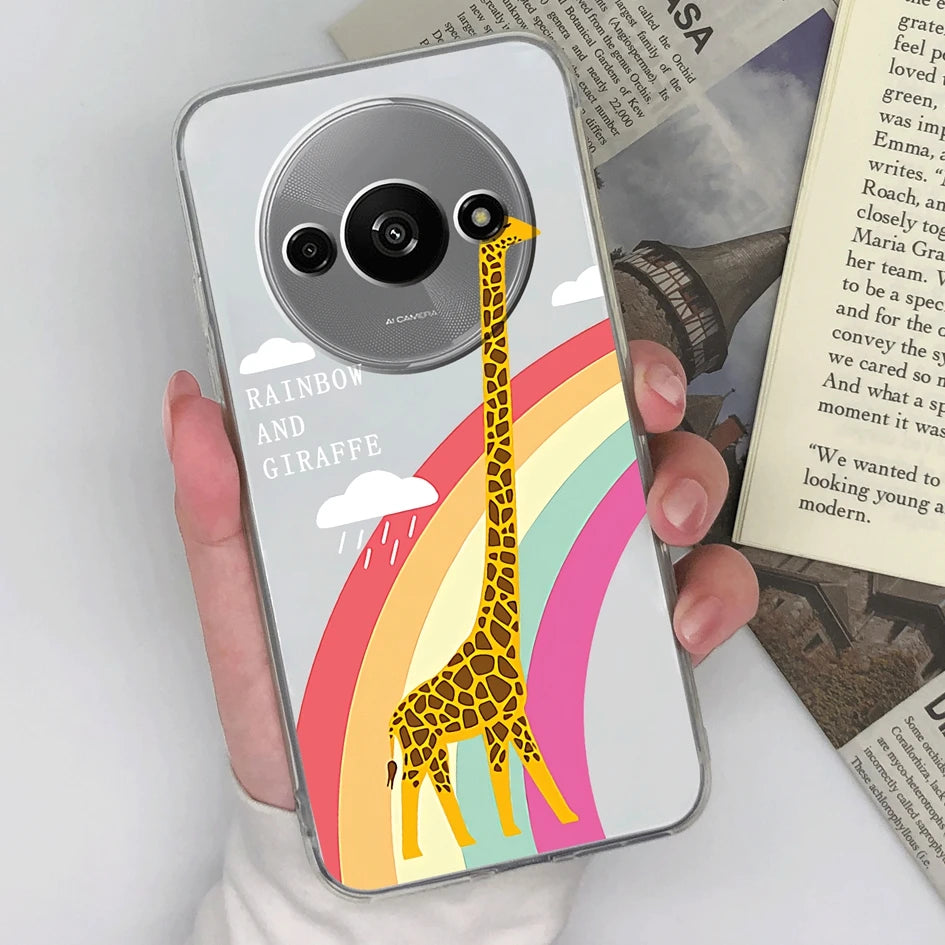 Xiaomi Redmi A3 Phone Case – Butterfly Coloured Drawing Back Cover with Screen Protector