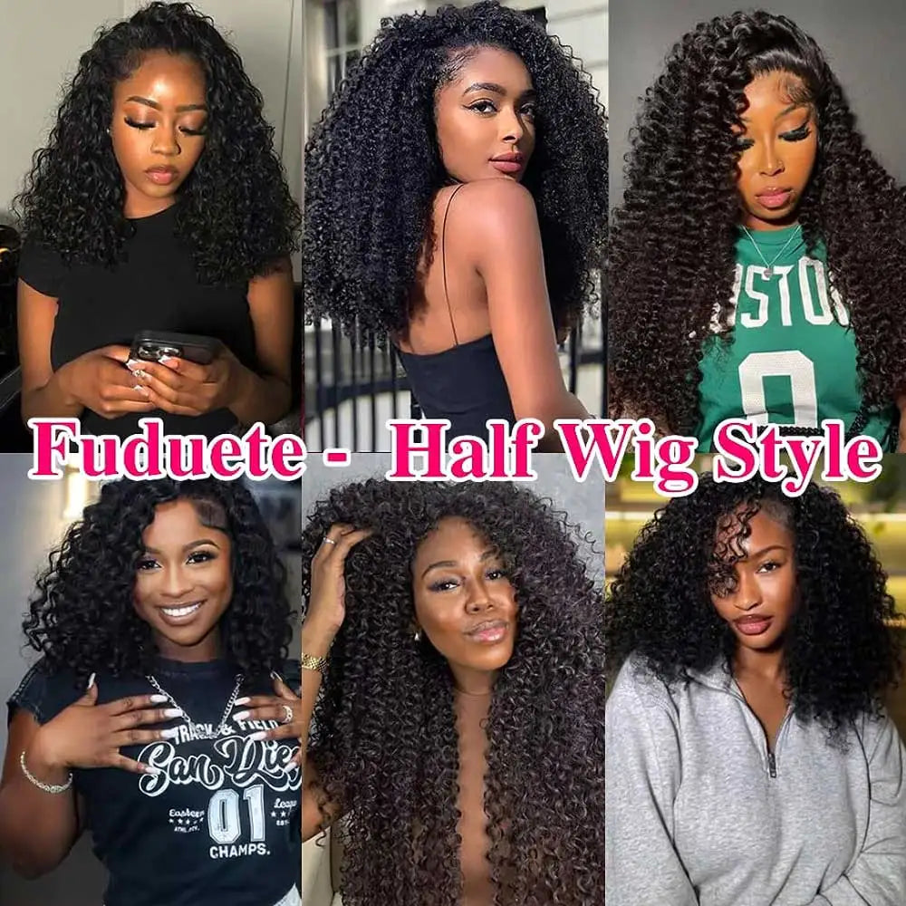 Kinky Curly 3-in-1 Half Wig | 100% Brazilian Remy Human Hair | Glueless Flip Over | 16"–36"