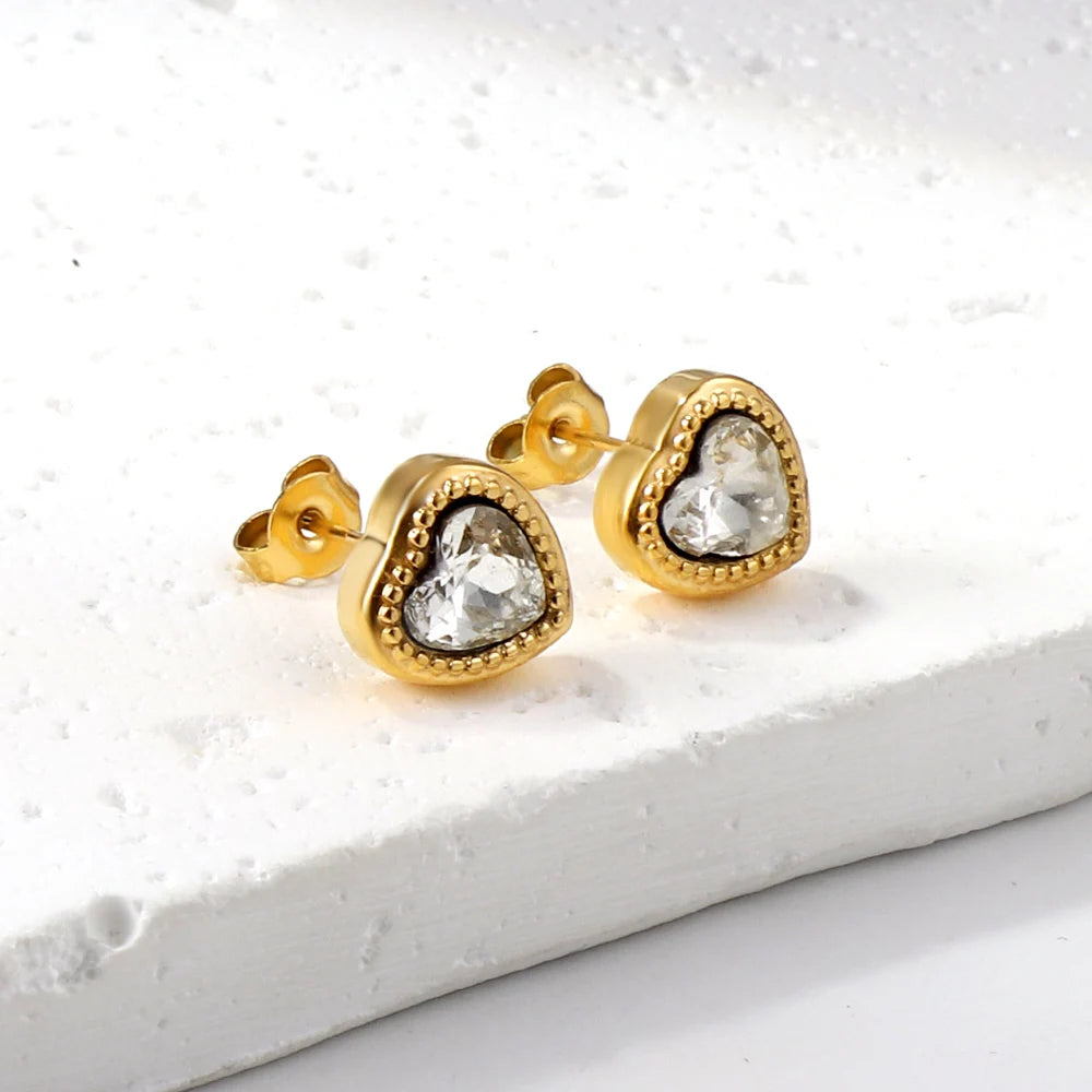 Luxury Heart Zirconia Jewelry Set – Elegant Necklace & Earrings for Women