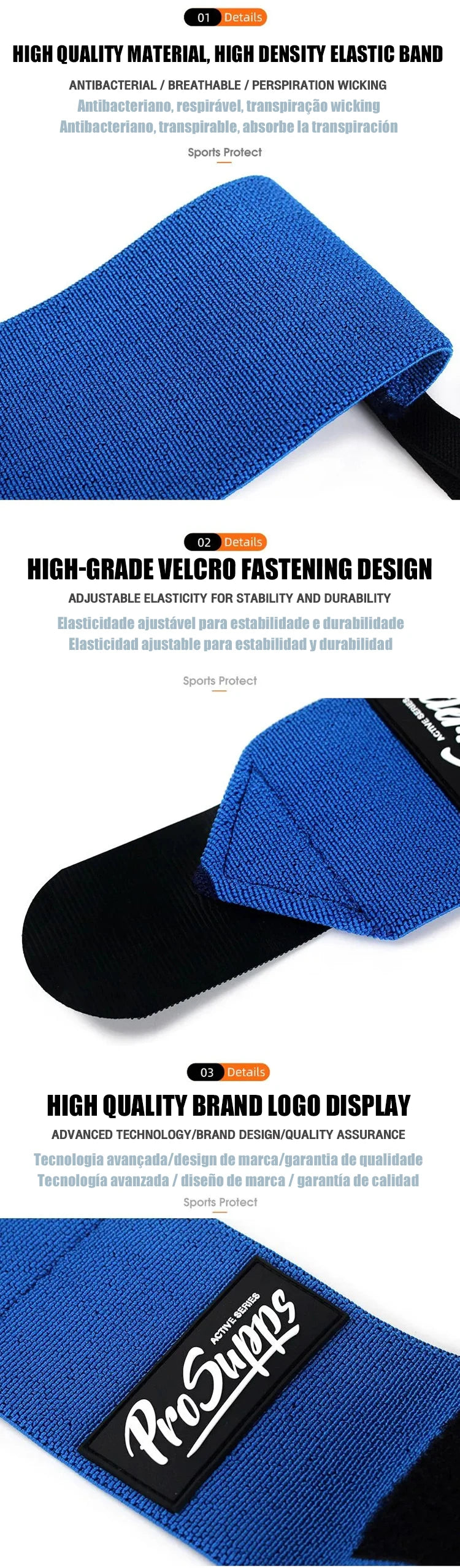 Gym Wrist Support Straps – Breathable Wristbands for Fitness, Weightlifting & Sports (1 Pair)
