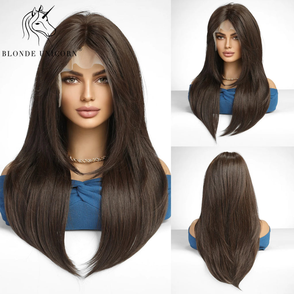 13x6 Lace Front Wig Blonde Golden Straight Hair Synthetic Wigs for Women Daily Party Cosplay Use Heat Resistant Fiber Hair