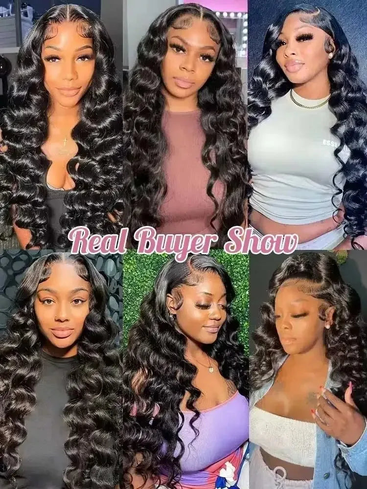 250 Density13x6 HD Transparen Loose Deep Wave Curly Lace Front Human Hair Wigs 13x4 Lace Frontal Brazilian Remy Hair Wig