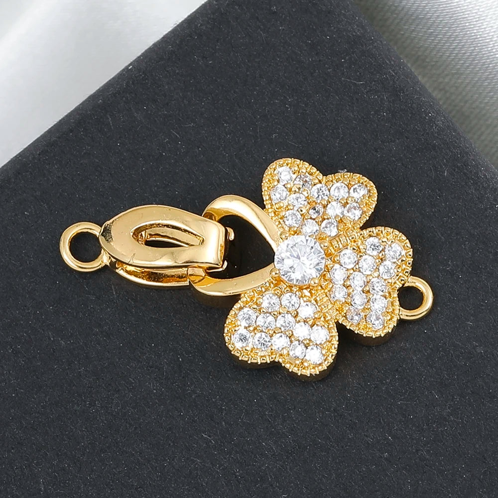 Juya Handmade 18K Gold Plated Decoration Connector Fastener Lock Clasps Accessories For DIY Needlework Beading Jewelry Making