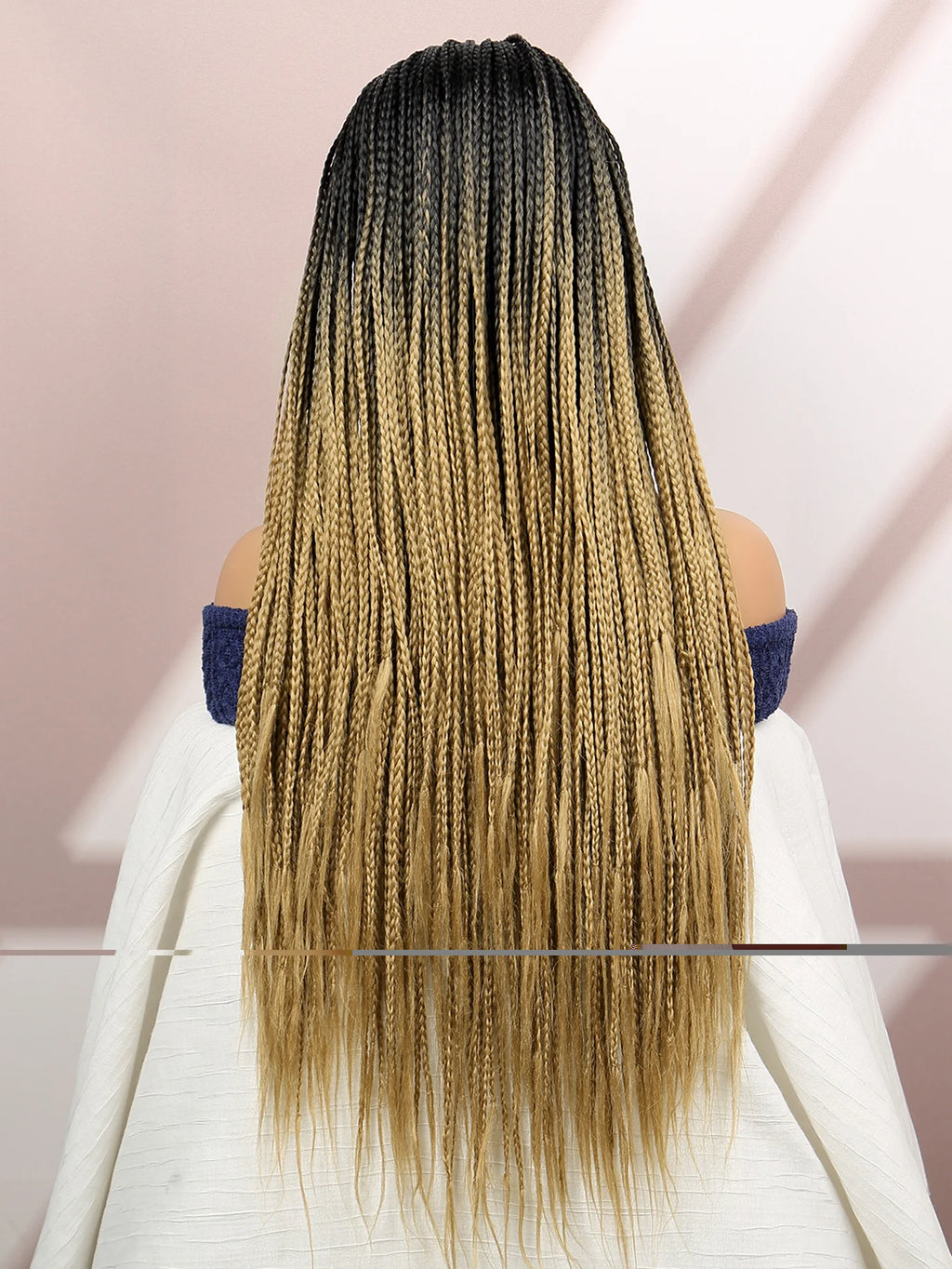 Premium Synthetic Braided Wigs Ombre Colors Protective Style Machine Made Braided Wig 32 inch Long Wigs For Black Women