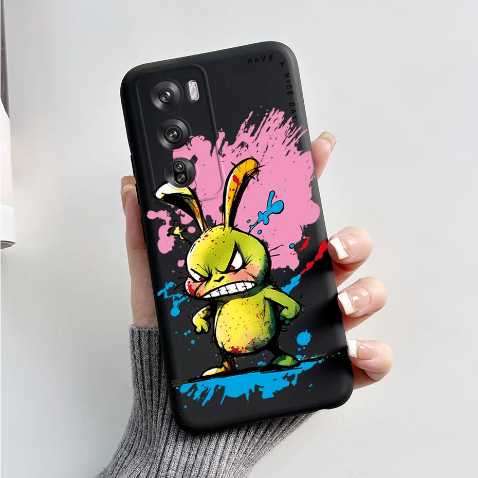 OPPO Reno 12 Pro 5G Phone Case – Cute Rabbit & Panda Soft Silicone Cover (CPH2629)