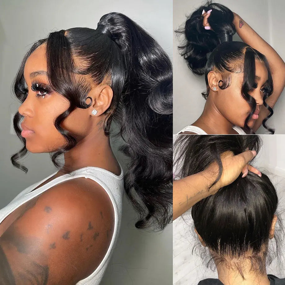Body Wave 40 42 Inch 13x4 13x6 HD Transparent Lace Frontal Wig  Human Hair Wig 360 Full Lace Front Wig Brazilian Pre Plucked