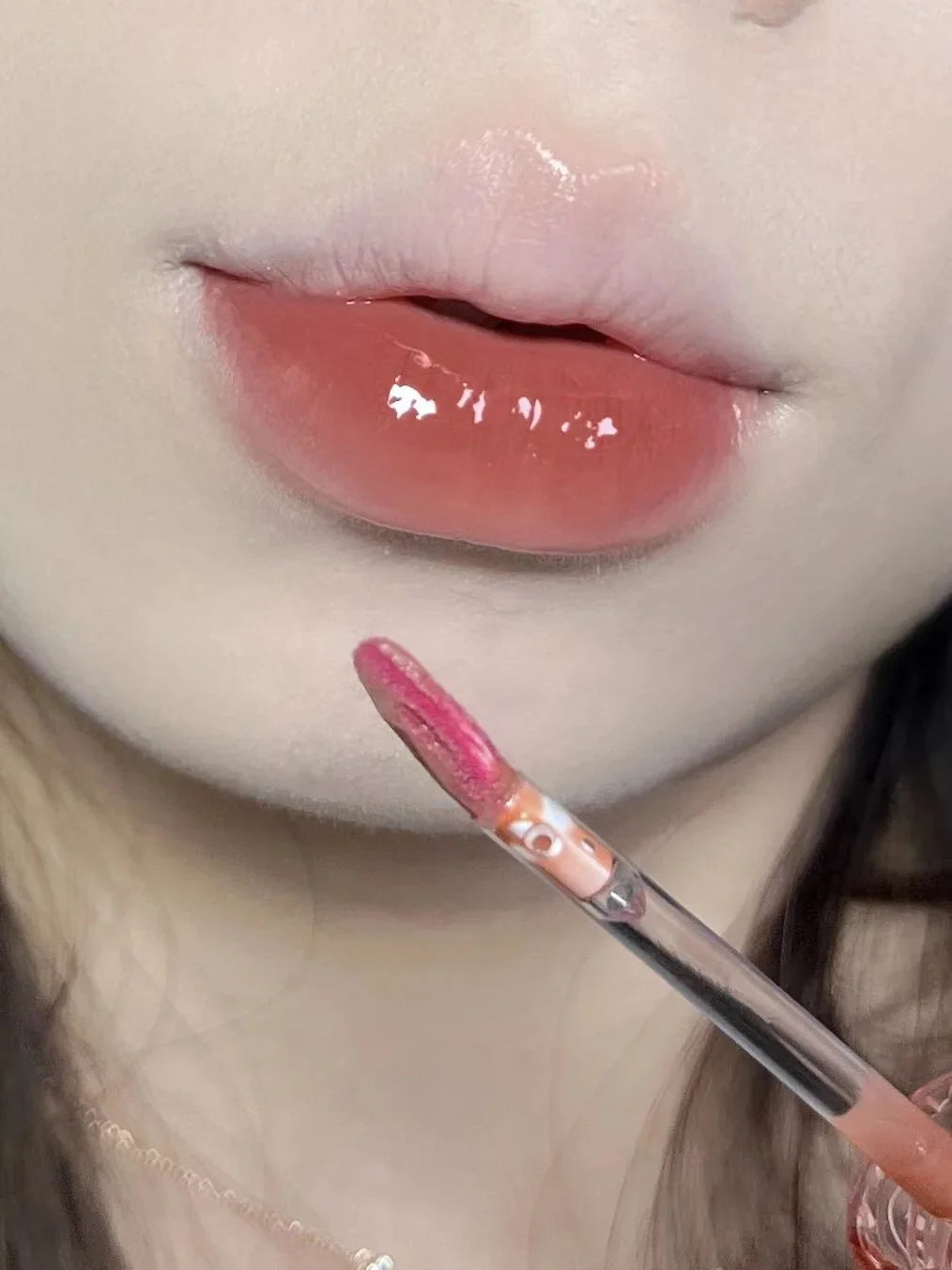 Cherry Pink Mirror Water Lip Gloss Lip Glaze Transparent Glass Lip Oil Waterproof Liquid Lipstick Nude Brown Clear Tint Makeup