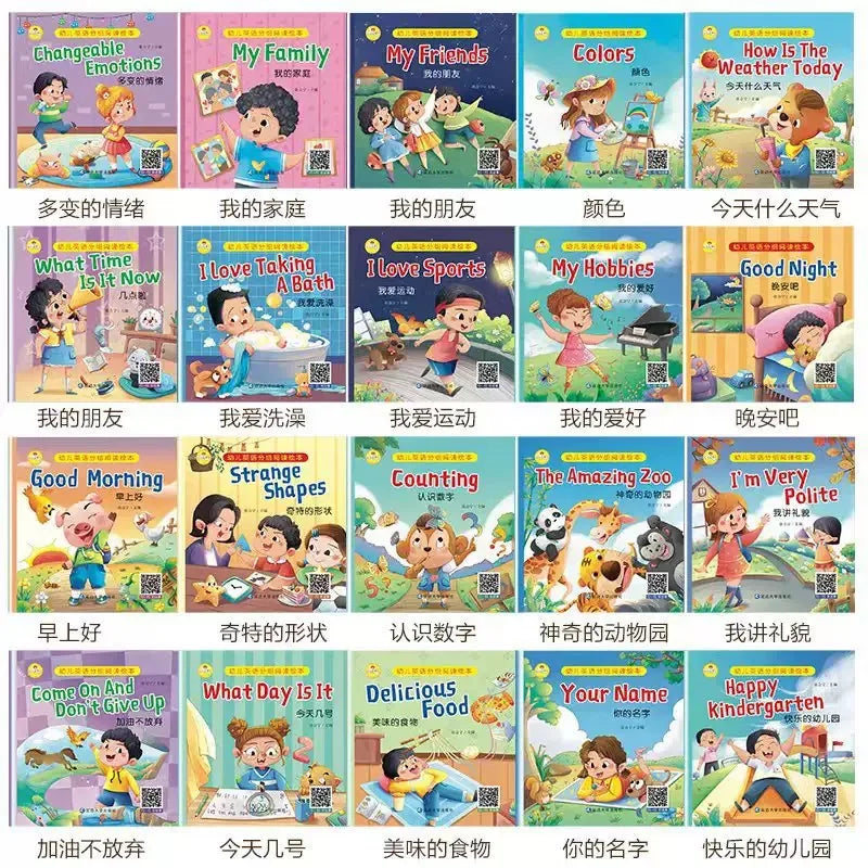 Kids English Picture Books Bilingual Educational Learning Stories for Toddlers Kindergarten