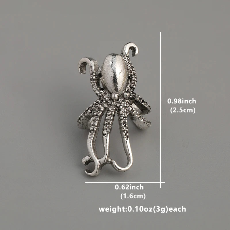 A Simple and Creative Retro Octopus Ear Clip Animal Earring Suitable for Women's Exaggerated Personality Earrings