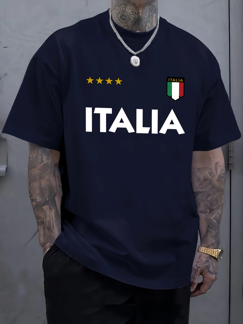 Italian Flag T-Shirt – Unisex Oversized Cotton Casual Summer Tee