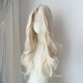Long Wave Ombre Brown Red Blonde Highlight Synthetic Lace Front Lolita Wig for Women Straight Cosplay Hairpiece