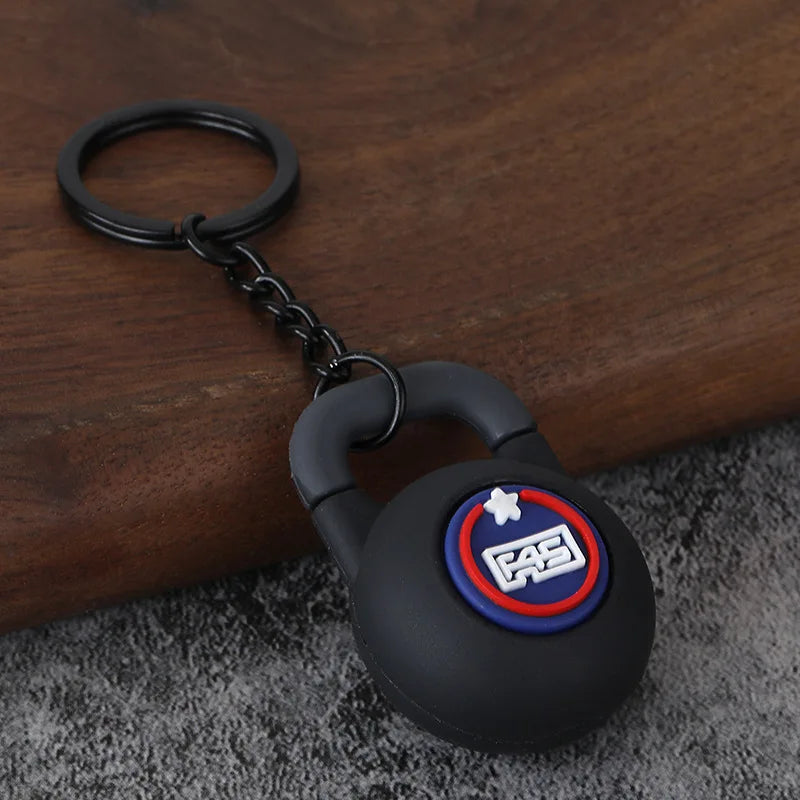 3D PVC Sports Fitness Pendant Mini Barbell Plates Keychain Kettlebells Water Cups Simulation Dumbbell Keyring Creative Bag Charm
