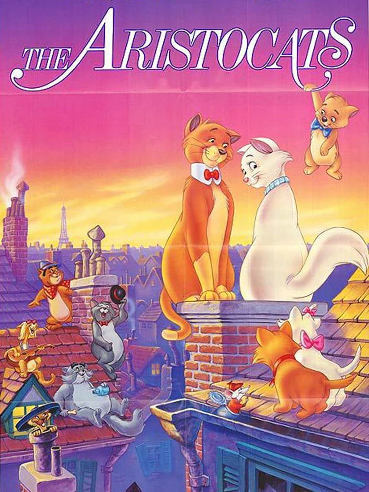 Aristocats Diamond Painting Kit | 5D DIY Full Round Drill Cat Mosaic | Cross Stitch Embroidery | Kids Gift & Home Decor Wall Art