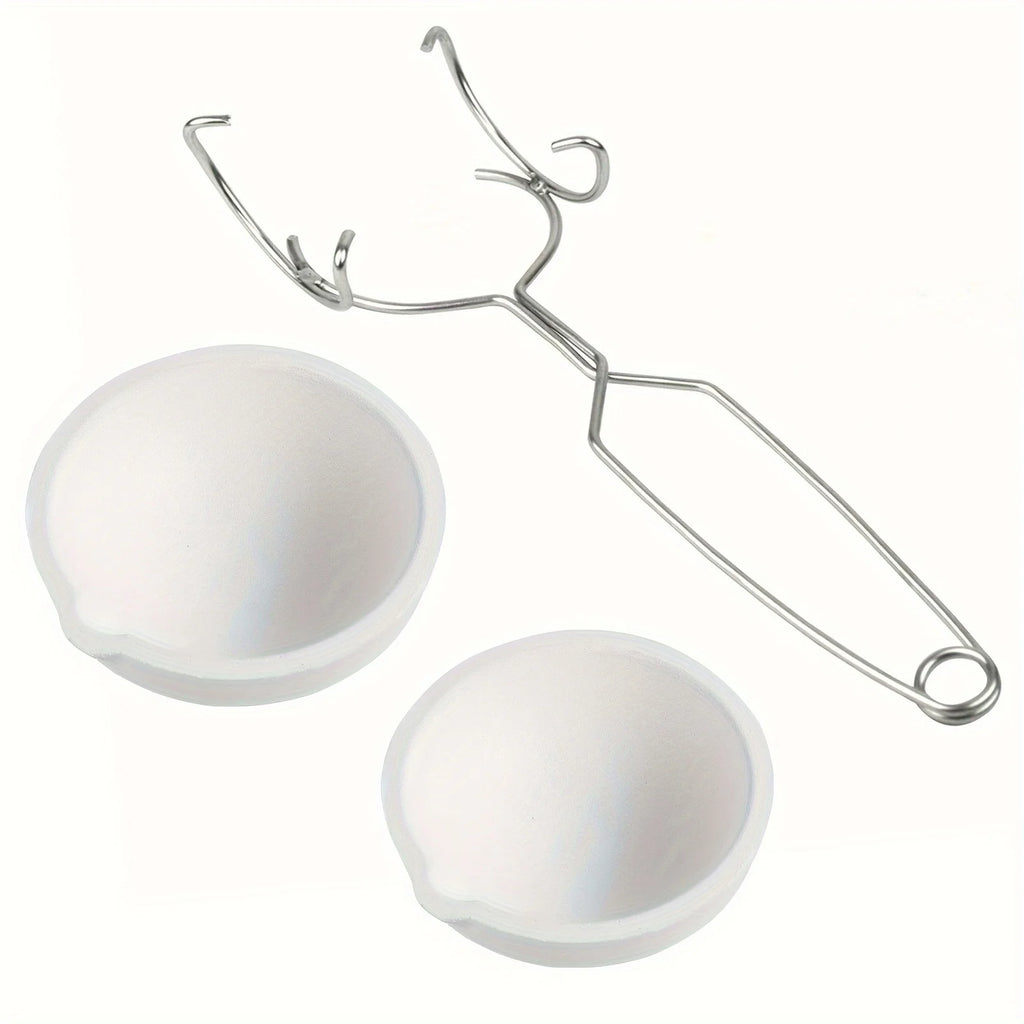 High-Temp Quartz Crucible Clip and Melting Bowl Set for Gold Silver Melting Jewelry Casting Metal Refining Furnace Tools