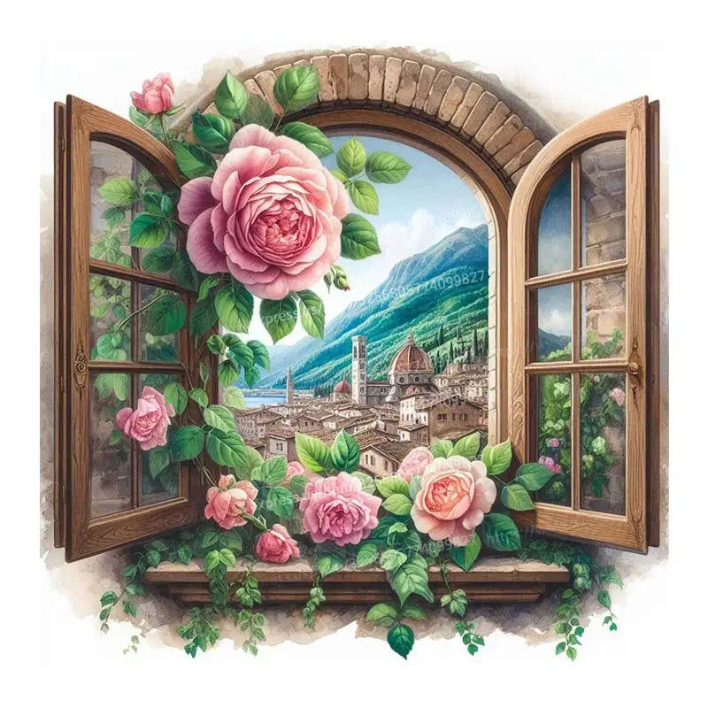 Watercolor Flower Wall Stickers | Removable PVC Window & Sofa Decals | Pastoral Floral Home Decor