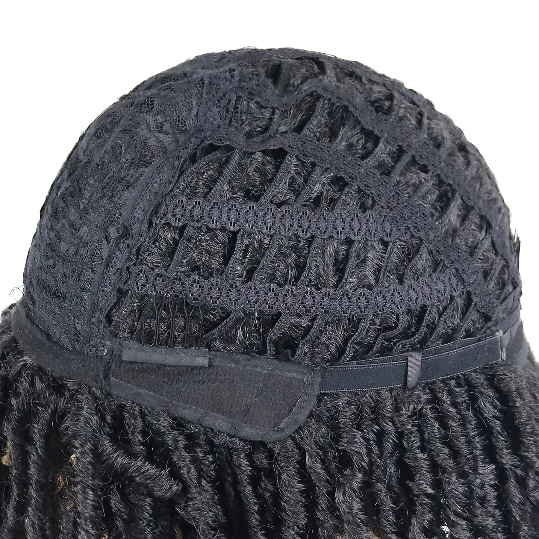 Synthetic Big Curly Wigs for Men Black Mixed Brown African Elastic Curls Hair Short Afro Wig Daily Breathable Man Wig Braided
