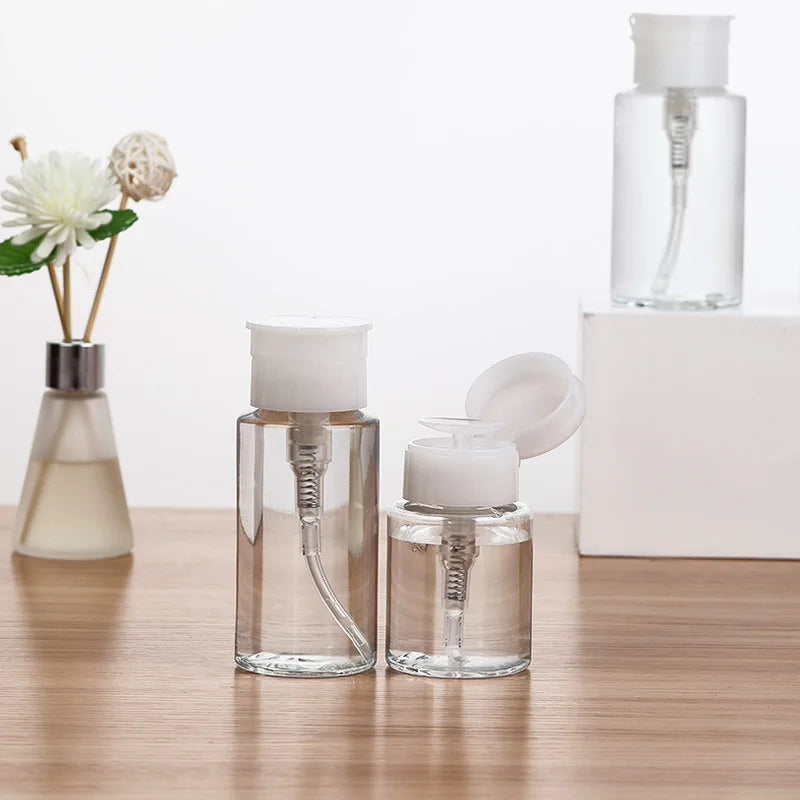 Refillable Push-Type Pump Dispenser Bottle – Empty Bottle for Nail Polish Remover & Makeup