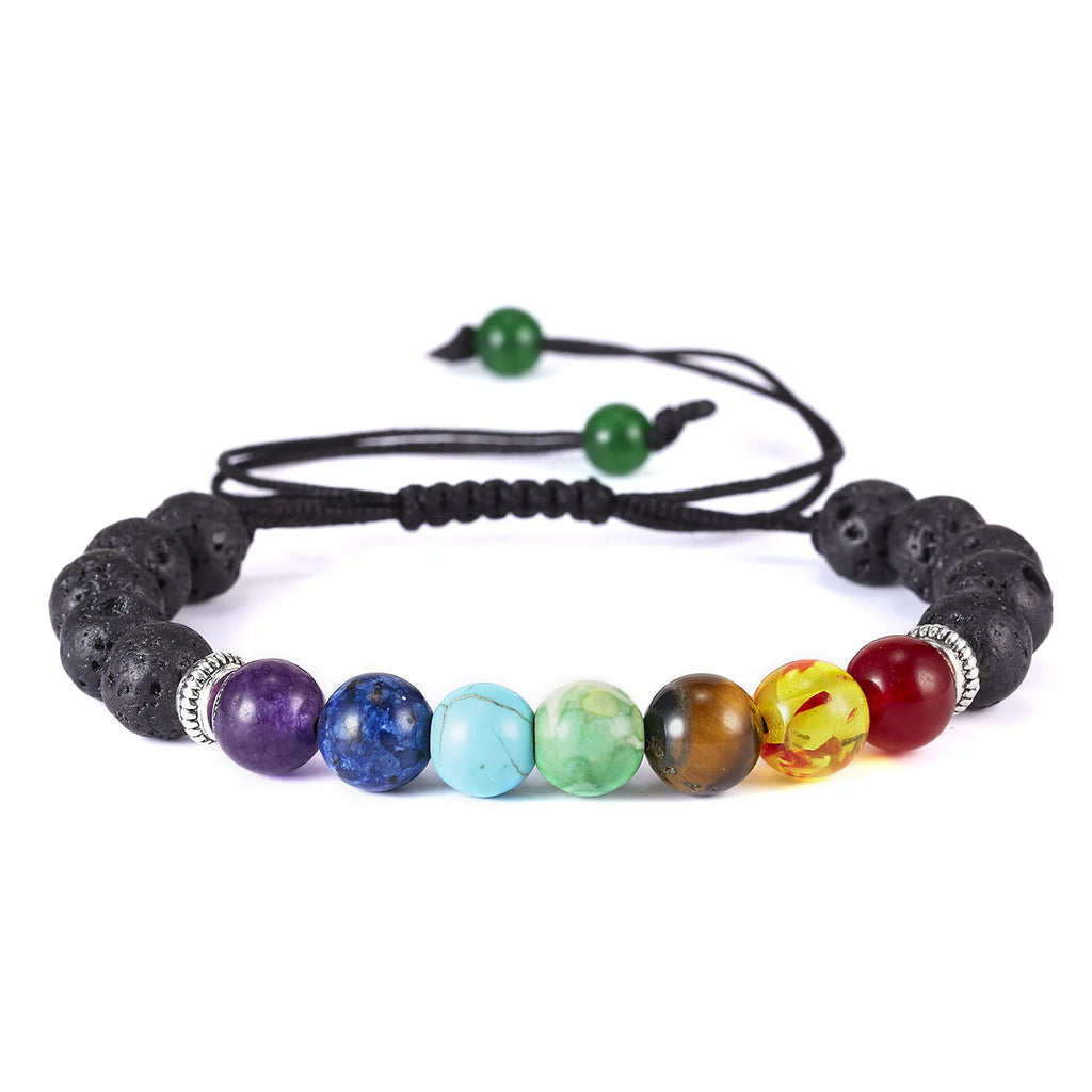 Reiki Healing Stone Bracelet For Women Men Yoga Meditation Jewelry Handmade Woven Natural Crystal Beads Bracelet Bangle