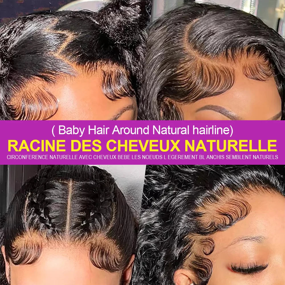 46 inch Hd Lace 13x4 13x6 Curly Deep Wave Frontal Wig Brazilian Curly Human Hair Wig Loose Water Wave Wig For Women 300 Density