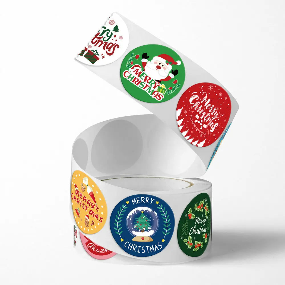 New Christmas stickers high quality self-adhesive gift bags gift boxes birthday tags party stickers Reward Seal sticke