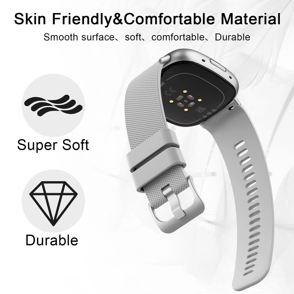 Silicone Strap For Fitbit Versa 3 Versa 4 Watchband Sport Wristband For Fitbit Sense/Sense 2 Bracelet Smartwatch Accessories