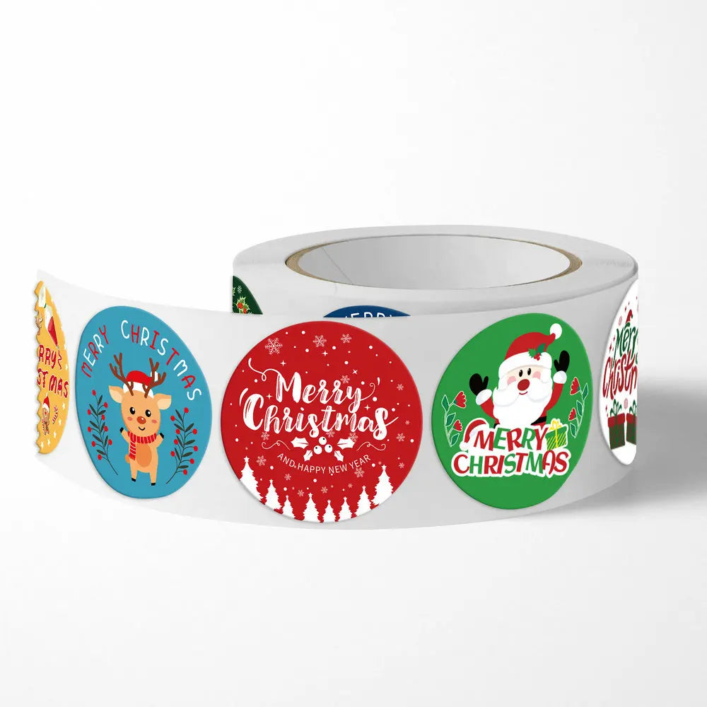 New Christmas stickers high quality self-adhesive gift bags gift boxes birthday tags party stickers Reward Seal sticke