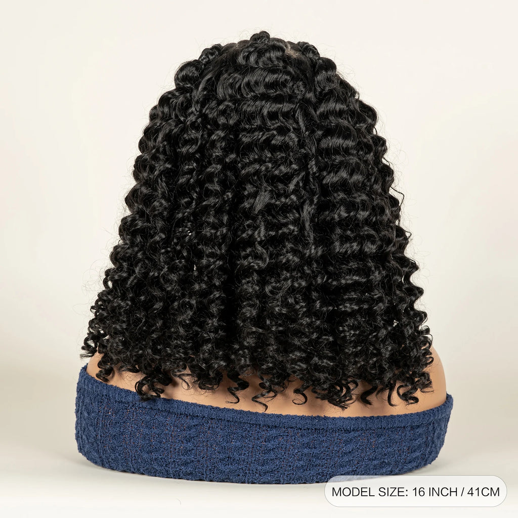 The Braid Queen Wig — Cornrow Roots, Deep Wave Curls, 13x6 HD Lace | Instant Protective Glam