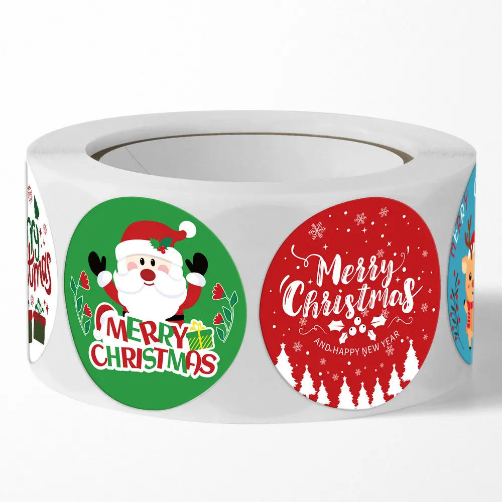 New Christmas stickers high quality self-adhesive gift bags gift boxes birthday tags party stickers Reward Seal sticke