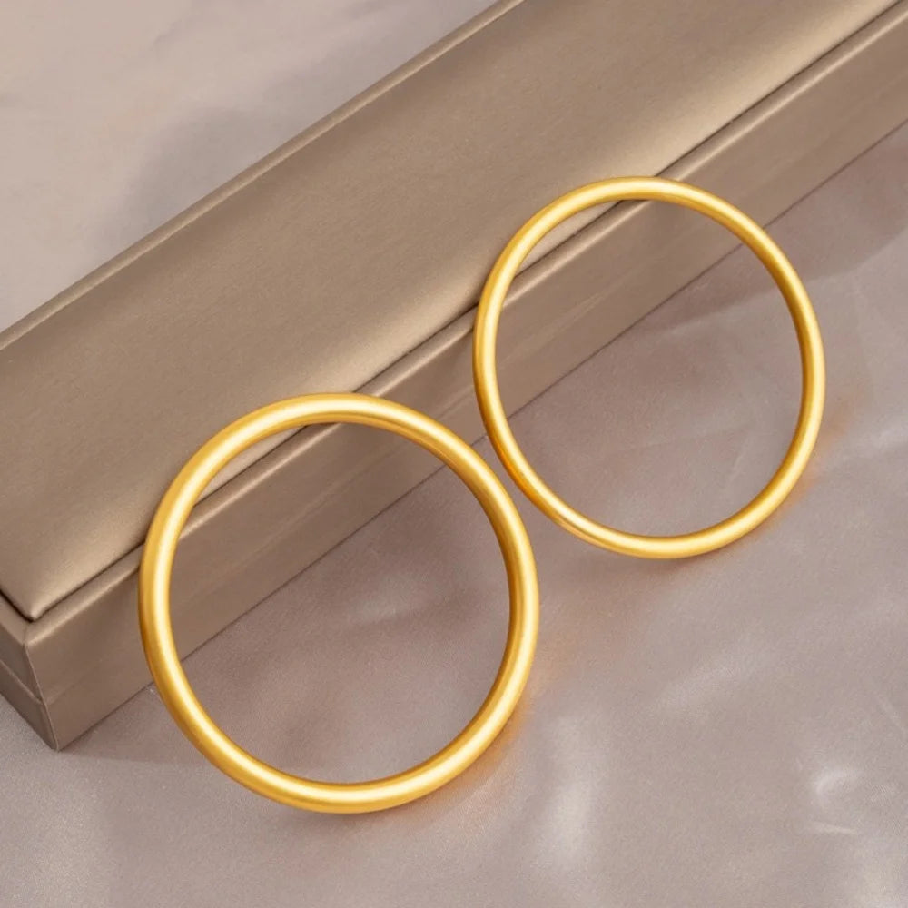 Greatera Waterproof Polished Stainless Steel Cuff Bracelet Bangles for Women Gold Plated Smooth Metal Openable Bracelets Jewelry