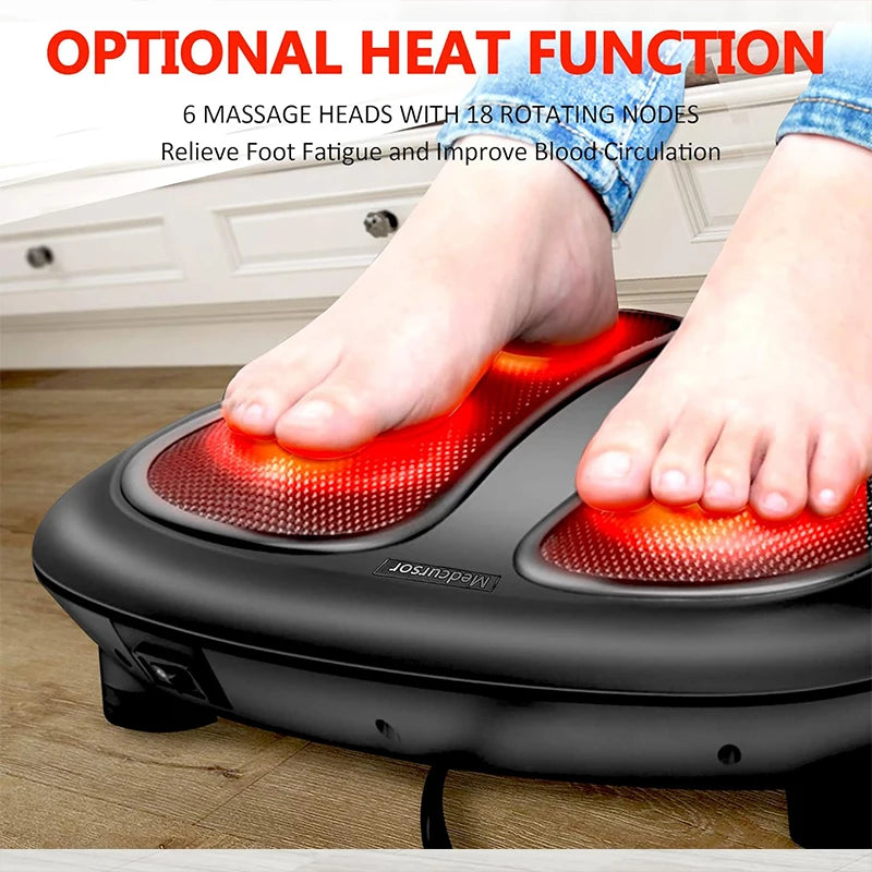 Electric Foot Massager with Heat Compress – Shiatsu Foot Massage Machine for Pain Relief