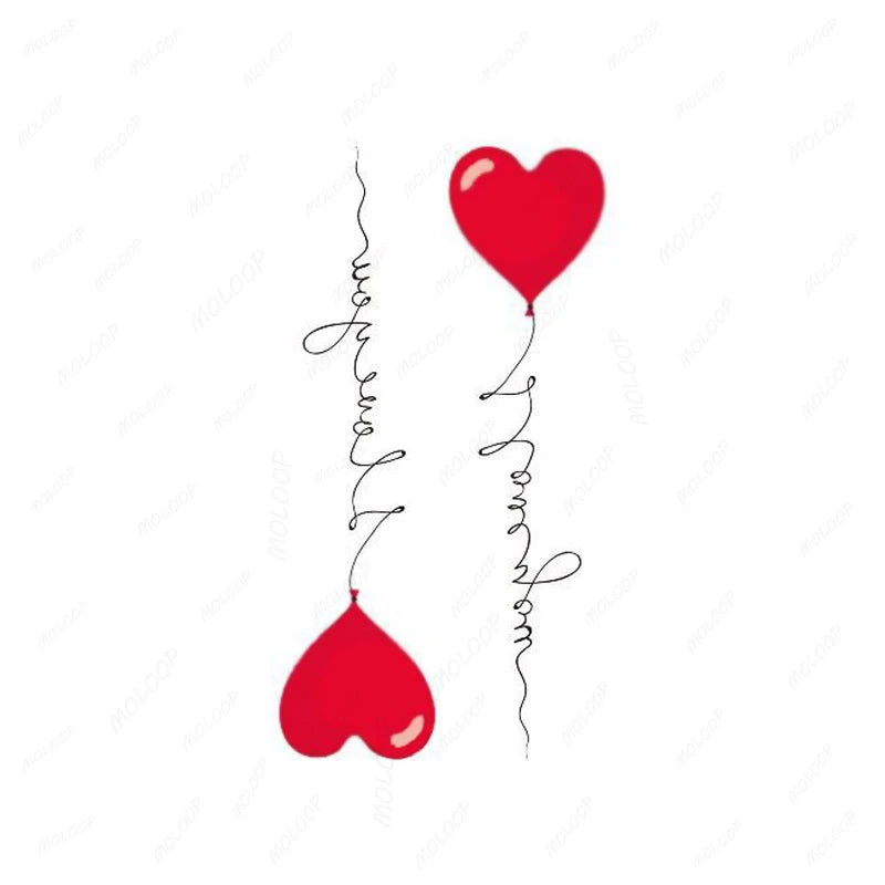Sexy Red Lips Water Transfer Tattoo – Waterproof Body Art 10.5x6cm