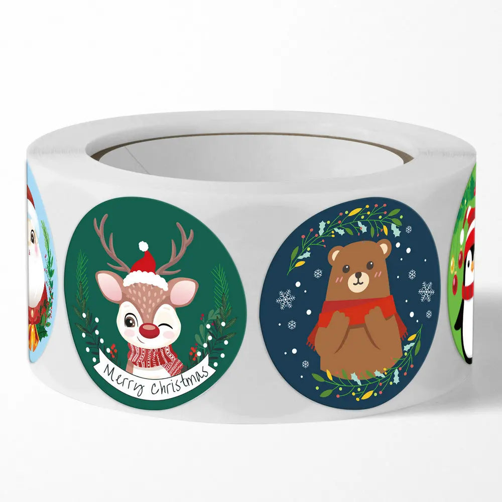 New Christmas stickers high quality self-adhesive gift bags gift boxes birthday tags party stickers Reward Seal sticke