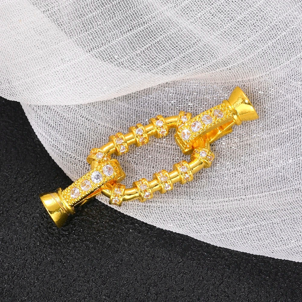 Juya Handmade 18K Gold Plated Decoration Connector Fastener Lock Clasps Accessories For DIY Needlework Beading Jewelry Making